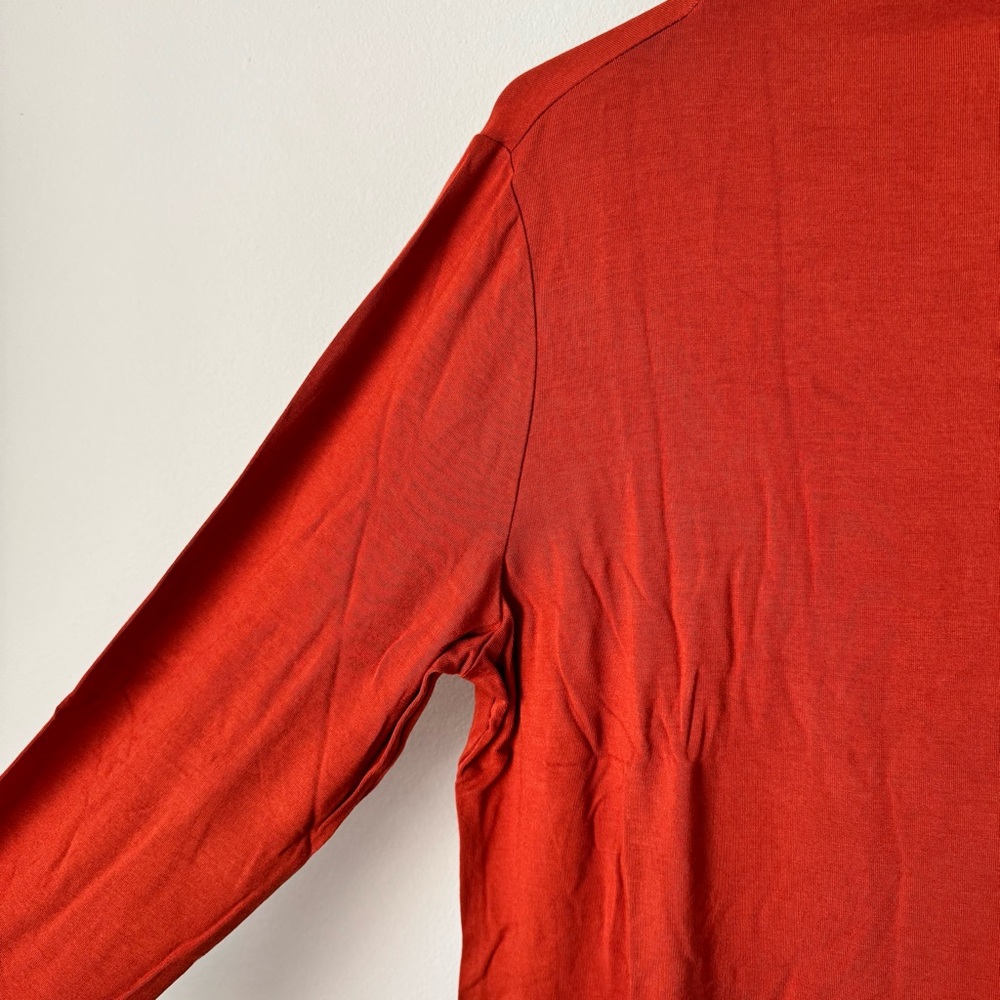 NWT Liverpool Los Angeles Mock Neck Long Sleeve Knit Top Orange Size Large Fall - Picture 3 of 9
